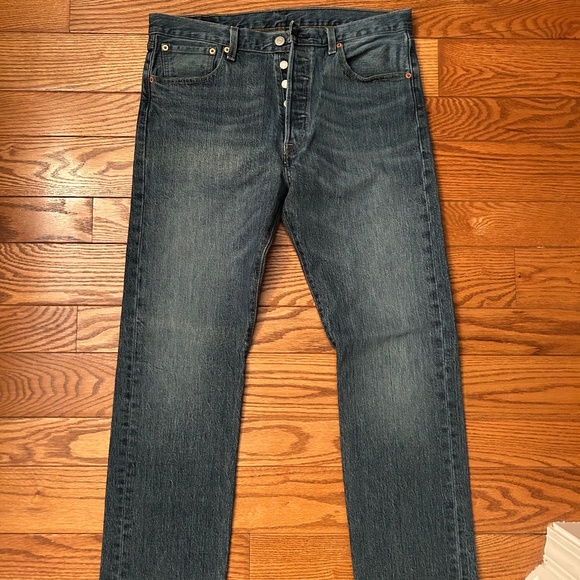 Men’s Y2K button fly Levi’s 501 original fit denim blue jeans pants - Picture 6 of 12